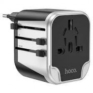 Hoco AC5 2USB+1Socket Universal Travel Adapter